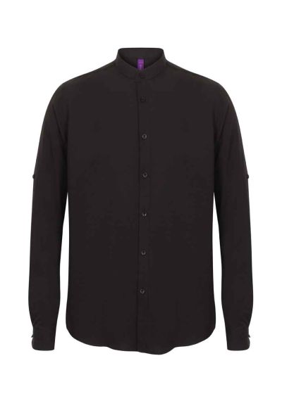 Henbury Mandarin Roll Sleeve Anti-Bac Wicking Shirt
