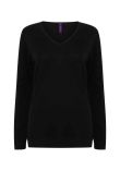 Henbury Ladies Lightweight Cotton Acrylic V Neck Sweater