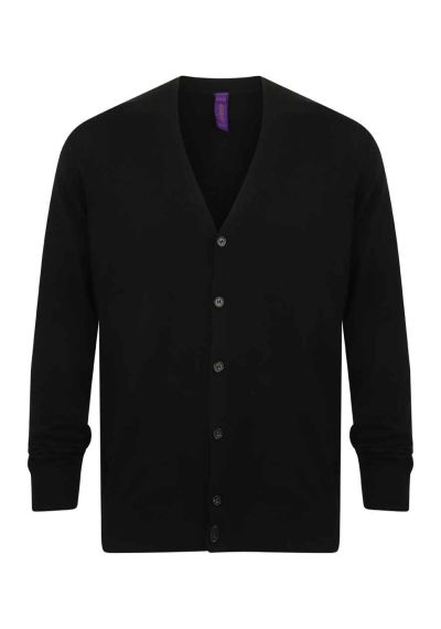Henbury Lightweight Cotton Acrylic V Neck Cardigan