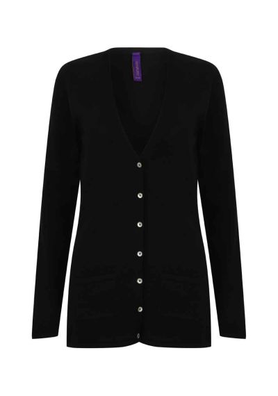 Henbury Ladies Cotton Acrylic V Neck Cardigan