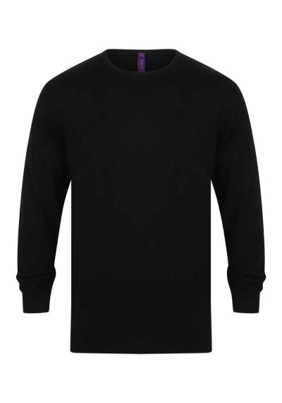 Henbury Lightweight Cotton Acrylic Crew Neck Sweater