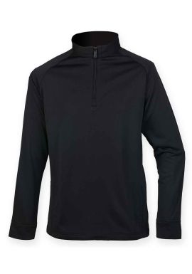 Henbury Zip Neck Wicking Top