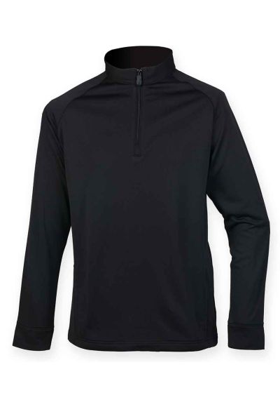 Henbury Zip Neck Wicking Top