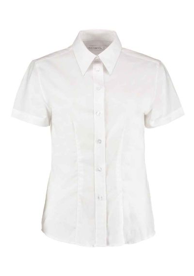 Kustom Kit Ladies Short Sleeve Tailored Workwear Oxford Shirt