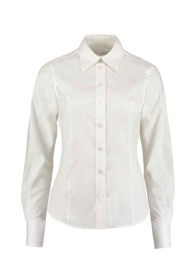 Kustom Kit Ladies Premium Long Sleeve Tailored Oxford Shirt
