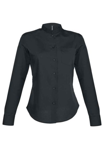 Kariban Ladies Long Sleeve Mandarin Collar Shirt