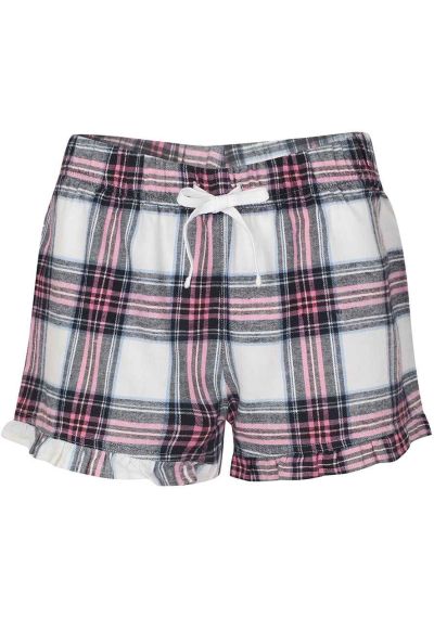 SF Clothing Ladies Tartan Frill Lounge Shorts