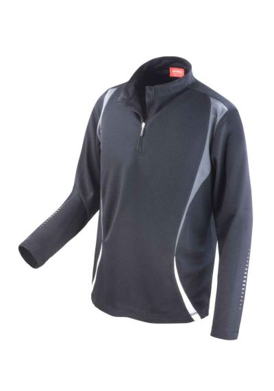 Spiro Unisex Zip Neck Trial Training Top