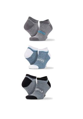 Spiro 3 Pack Mixed Stripe Sneaker Socks