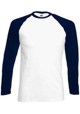Fruit of the Loom Contrast Long Sleeve Baseball T-Shirt