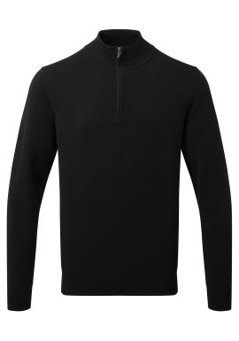 Asquith & Fox Men's cotton blend  zip sweater