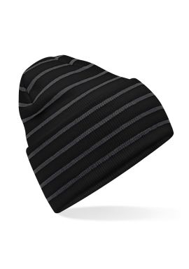Beechfield Original deep-cuffed striped beanie