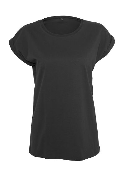 Build Your Brand Women's extended shoulder tee