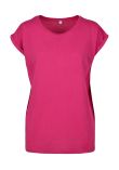 Build Your Brand Women's extended shoulder tee