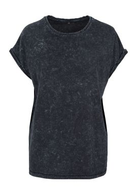 Build Your Brand Women's acid washed extended shoulder tee