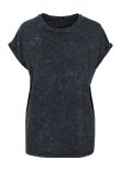 Build Your Brand Women's acid washed extended shoulder tee