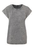 Build Your Brand Women's acid washed extended shoulder tee