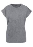 Build Your Brand Women's acid washed extended shoulder tee