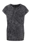 Build Your Brand Women's acid washed extended shoulder tee