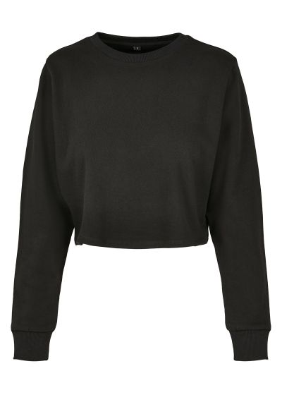 Build Your Brand Womens terry cropped crew