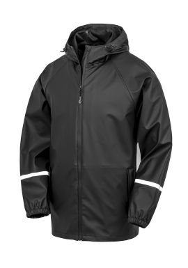 Result Genuine Recycled Prism PU waterproof jacket with reflective bands and recycled backing