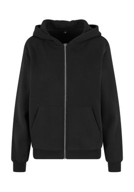 Build Your Brand Womens fluffy zip hoodie