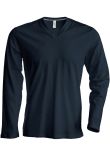 Kariban Men's long-sleeved V-neck T-shirt