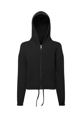 TriDri Kids TriDri recycled cropped oversize full-zip hoodie