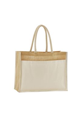 Westford Mill Cotton pocket natural starched jute shopper