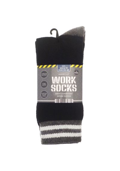 Ribbon Mens 3-pack work socks (recycled cotton)