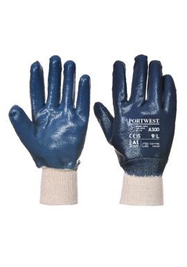 Portwest Grip 12 Nitrile Full Dipped Knitwrist Glove A300