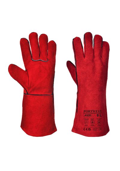 Portwest Welders 210 Split Leather Red Gauntlet A500