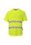 Portwest Hi-Vis Cotton Comfort Mesh Insert T-Shirt S/S C394