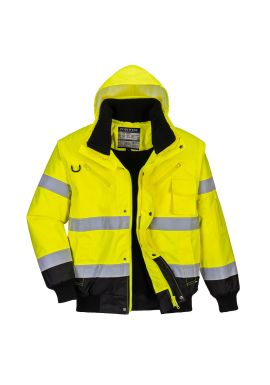 Portwest Hi-Vis 3-in-1 Contrast Bomber Jacket C465