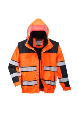 Portwest Hi-Vis 3-in-1 Contrast Winter Bomber Jacket C466