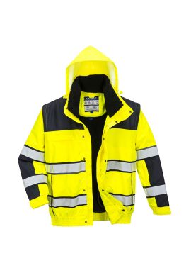 Portwest Hi-Vis 3-in-1 Contrast Winter Bomber Jacket C466