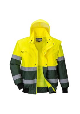 Portwest Hi-Vis 3-in-1 X Back Contrast Bomber Jacket C565