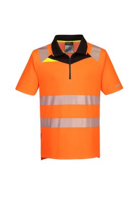 Portwest DX4 Hi-Vis Zip Polo Shirt S/S DX412