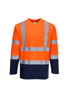 Portwest Hi-Vis Cotton Comfort Contrast T-Shirt L/S S280