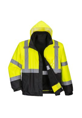 Portwest Hi-Vis 3-in-1 Contrast Premium Bomber Jacket S365