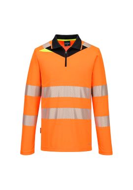 Portwest DX4 Hi-Vis Zip Polo Shirt L/S DX419