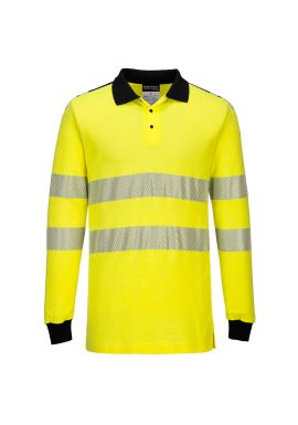 Portwest PW3 Modaflame Knit Hi-Vis FR Long Sleeve Polo Shirt FR702
