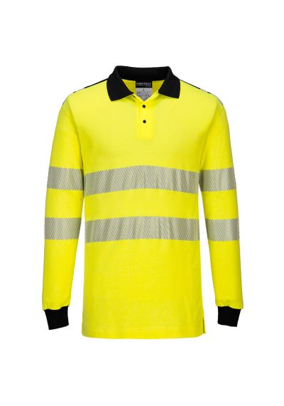 Portwest PW3 Modaflame Knit Hi-Vis FR Long Sleeve Polo Shirt FR702