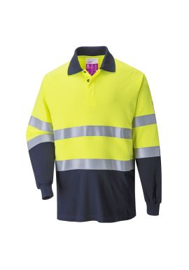 Portwest Modaflame Knit Hi-Vis Constrast FR Long Sleeve Polo Shirt FR74