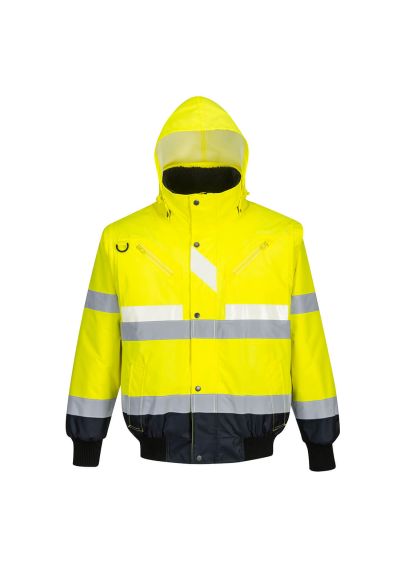 Portwest Glowtex Hi-Vis 3-in-1 Contrast Bomber Jacket G465