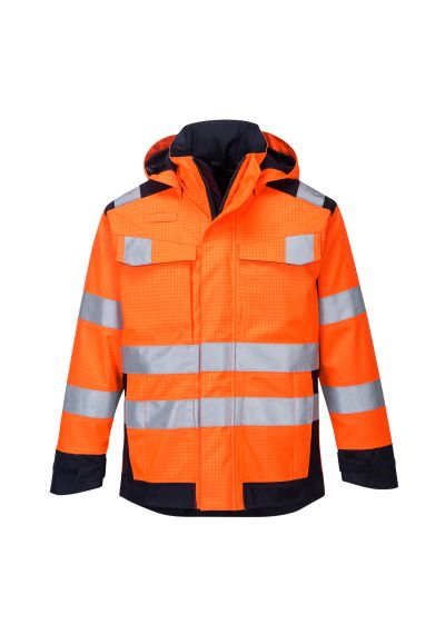 Portwest Modaflame Rain+ Hi-Vis Multi-Norm Contrast FR Jacket MV70