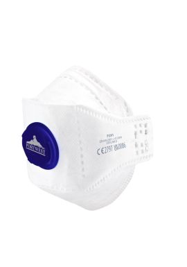 Portwest EAGLE FFP2 Valved Dolomite Fold Flat Respirator (Pack of 10) P291