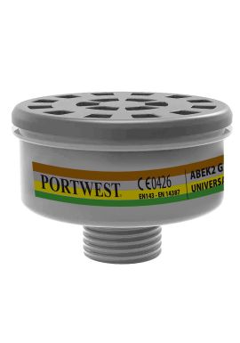 Portwest ABEK2 Gas Filter Universal Thread (Pack of 4) P926