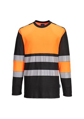 Portwest PW3 Hi-Vis Cotton Comfort Class 1 T-Shirt L/S PW312