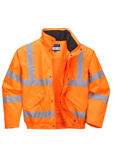 Portwest Hi-Vis Breathable Rain Bomber Jacket RT62